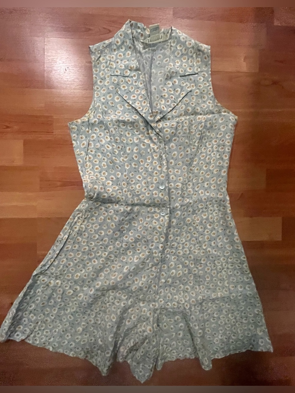 Express Sleeveless Sage Green Floral Romper